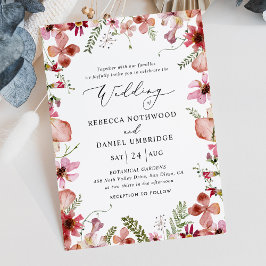 Invitación Elegante Boda Jardín Botánico Rosa
