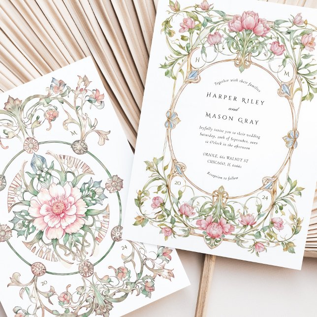 Invitación Elegante Boda Jardín de Peonies (Subido por el creador)