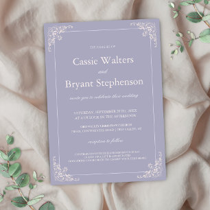 Invitación Elegante Boda Lavendar Rubor Rosa Mínimo