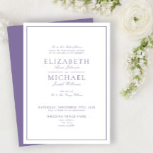 Elegante Boda Lilac Lavender Classic Script