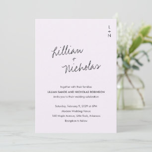 Invitación Elegante Boda Lilac Moderno
