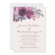 Elegante Boda Lilac Plum Purple Floral