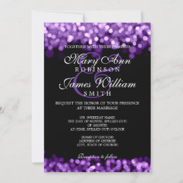 Invitación Elegante Boda Luces Púrpuras
