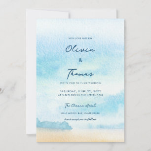 Invitación Elegante Boda Materna Océano húmedo frente al mar