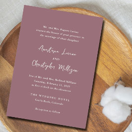 Invitación Elegante Boda Mauve Clean