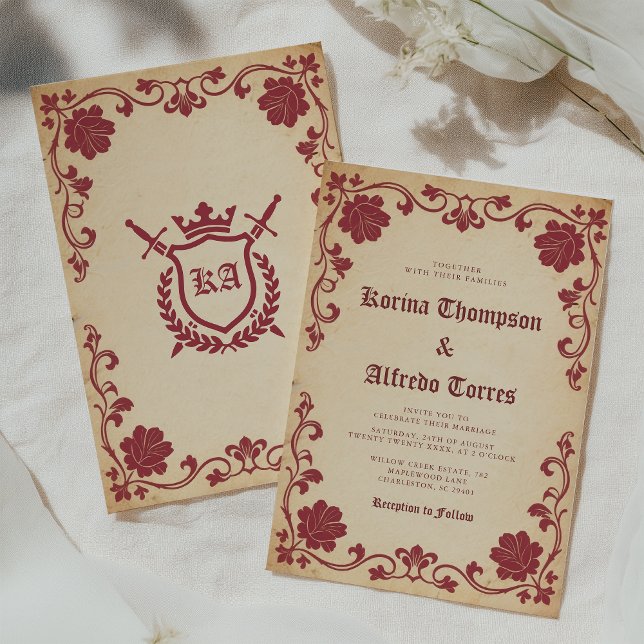 Invitación Elegante Boda medieval de la Fantasía Real (Subido por el creador)
