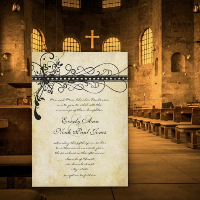 Invitación Elegante Boda medieval renacentista. Foto en la pa (Subido por el creador)