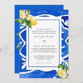 Invitación Elegante Boda mediterráneo floral y limón II