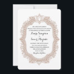 Invitación Elegante Boda Mehndi<br><div class="desc">Diseño boda inspirado en Henna en tonos marrón y taupe. Para hacer coincidir tarjetas rsvp,  invitaciones,  inserciones,  franqueo y otros elementos coincidentes,  haga clic en el enlace de abajo para ver toda la colección Elegant Mehndi.</div>