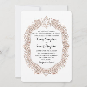 Invitación Elegante Boda Mehndi
