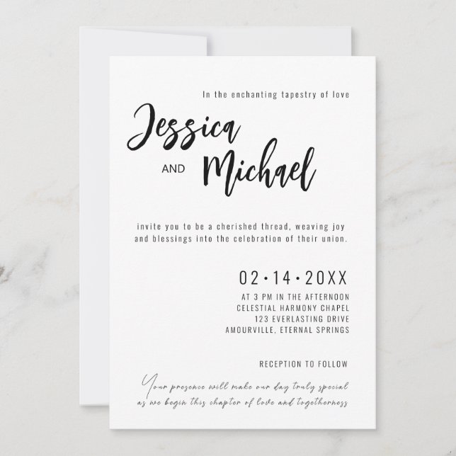 Invitación 💍 elegante boda Minimalista (Anverso)
