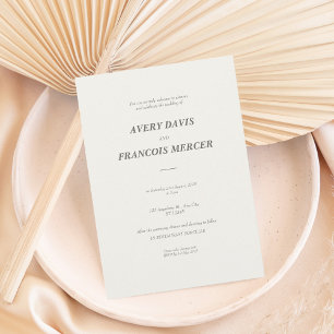 Invitación Elegante Boda Minimalista beige