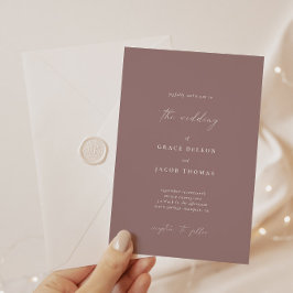 Invitación Elegante Boda Minimalista bohemio y púrpura