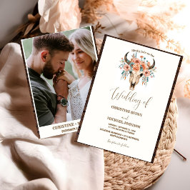 Invitación Elegante Boda Minimalista Boho Occidental Cowboy