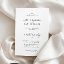 Elegante boda minimalista clásica en negro y blanc