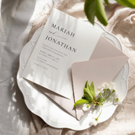 Invitación Elegante Boda Minimalista clásico
