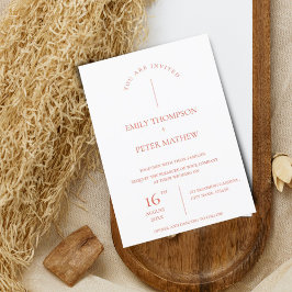 Invitación Elegante Boda Minimalista Contemporáneo de Terraco