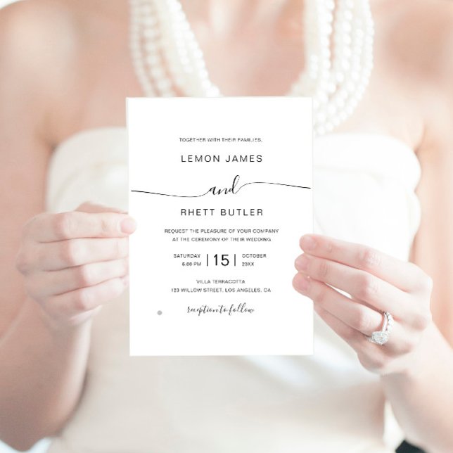 Invitación Elegante Boda Minimalista de caligrafía moderna (Subido por el creador)