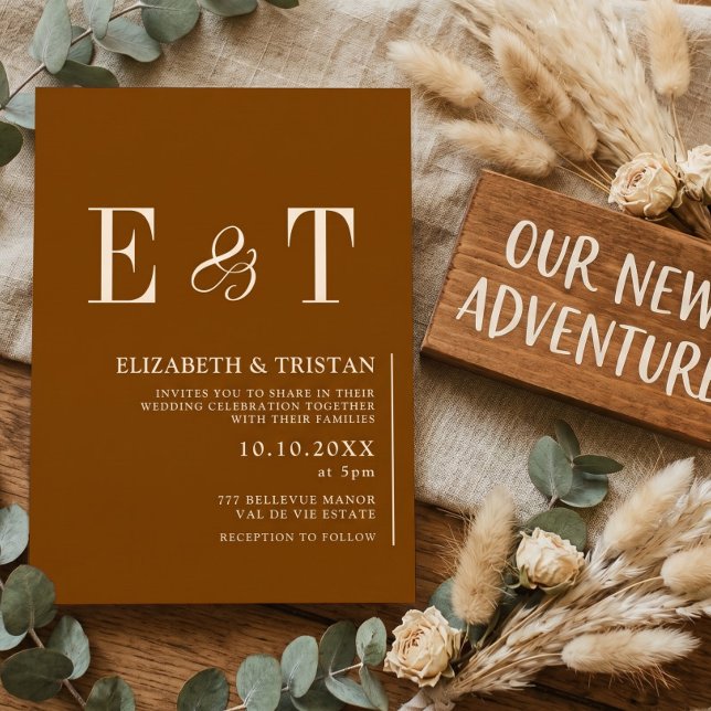 Invitación Elegante Boda Minimalista de Chocolate (Subido por el creador)