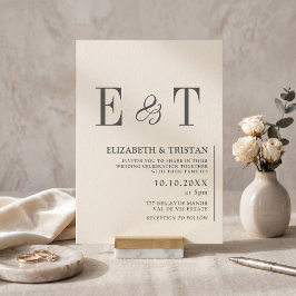 Invitación Elegante Boda Minimalista de Crema Suave