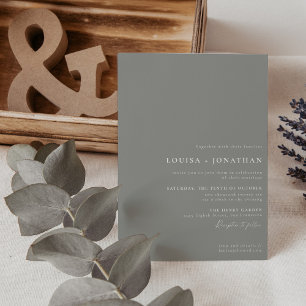 Invitación Elegante Boda minimalista de estilo Gris moderno
