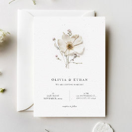 Invitación Elegante Boda Minimalista de flores de Moda