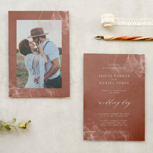 Invitación Elegante boda minimalista de fotografía de boho te