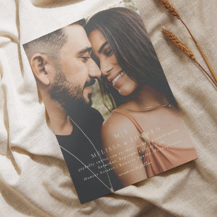 Invitación Elegante Boda Minimalista de fotografía monograma