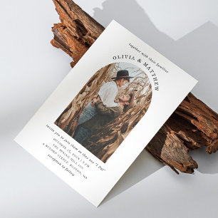 Invitación Elegante boda minimalista de fotos en arco