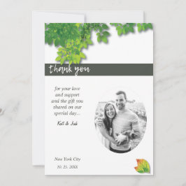 Invitación Elegante Boda Minimalista de Oak Otoño Gracias