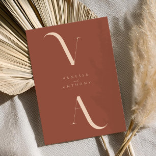 Invitación Elegante Boda Minimalista de Terracota