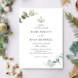 Invitación Elegante Boda minimalista de vegetación monográfic