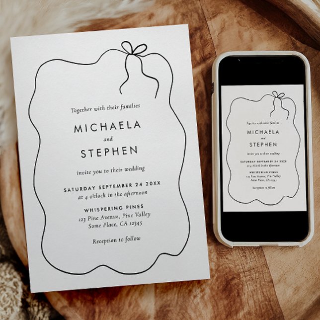 Invitación Elegante Boda Minimalista dibujado a mano (Subido por el creador)