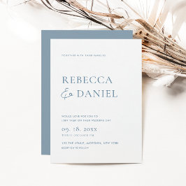Invitación Elegante Boda Minimalista Dusty Blue
