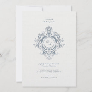 Invitación Elegante Boda Minimalista Escudo barroco