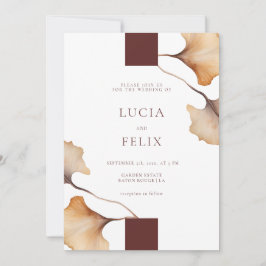 Invitación Elegante Boda Minimalista floral de otoño