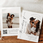 Invitación Elegante Boda Minimalista Foto código QR 2 FOTO<br><div class="desc">Para una mayor personalización,  haga clic en el enlace "personalizar adicional" y utilice nuestra herramienta de diseño para modificar esta plantilla. Si necesita ayuda o elementos coincidentes,  por favor contáctame.</div>