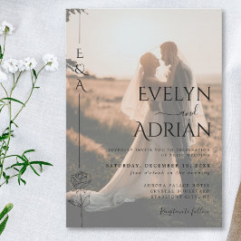 Invitación Elegante Boda Minimalista Moderna Botánica Foto