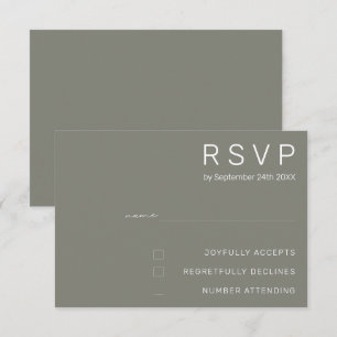 Invitación Elegante Boda Minimalista Moderna Gris Acorazado