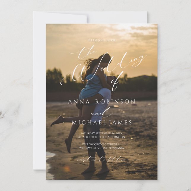 Invitación Elegante Boda Minimalista moderno (Anverso)