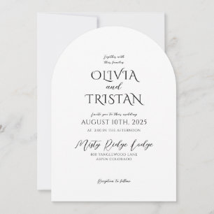 Invitación Elegante Boda Minimalista negro y blanco