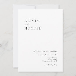 Invitación Elegante Boda Minimalista negro y blanco