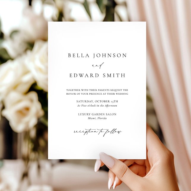 Invitación Elegante Boda Minimalista negro y blanco (Subido por el creador)