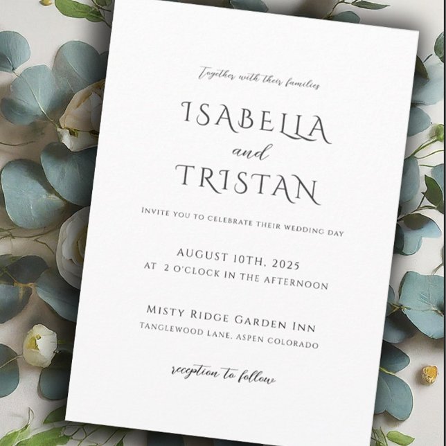 Invitación Elegante Boda Minimalista negro y blanco (Subido por el creador)