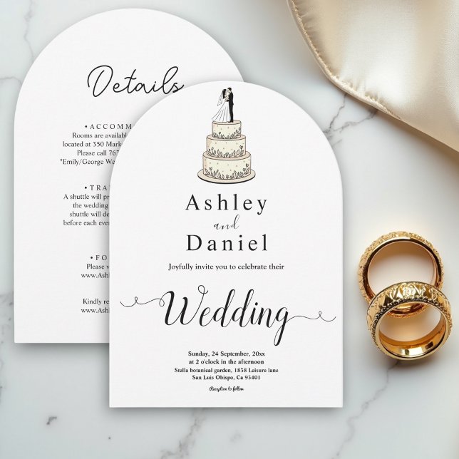 Invitación Elegante Boda Minimalista Negro Y Blanco Moderno (Subido por el creador)