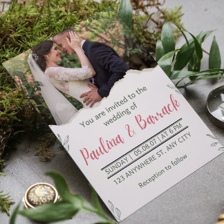 Invitación Elegante Boda Minimalista romántico moderno