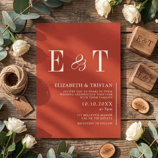 Invitación Elegante Boda Minimalista Rústica (Subido por el creador)