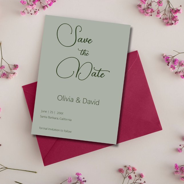 Invitación Elegante Boda minimalista Sage Green (Subido por el creador)