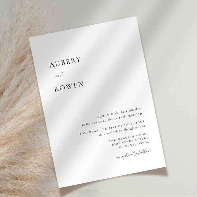 Invitación Elegante Boda Minimalista simple negro y blanco (Subido por el creador)