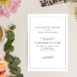 Invitación Elegante Boda Mínimo del Clásico Blanco Negro<br><div class="desc">Elegante Boda Mínimo del Clásico Blanco Negro</div>